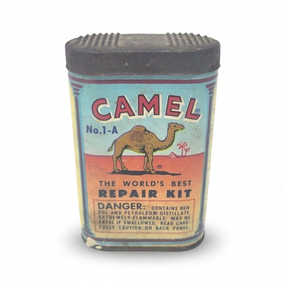 Vintage 1960s Camel No. 1-A Repair Kit Tin H.B. Egan Muskogee OK Automobilia